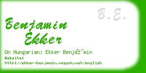 benjamin ekker business card